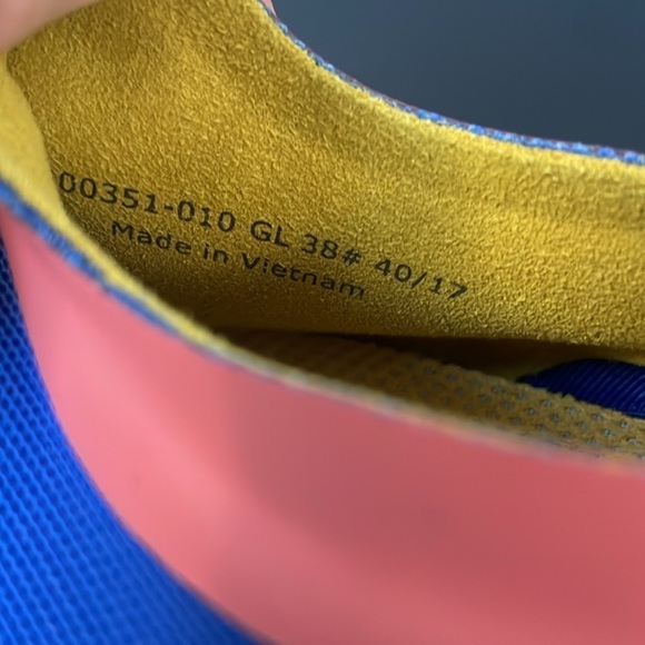 Camper Noshu sneaker mesh Lycra lace up shoe pink blue yellow laces sz 7.5 (38) - Picture 9 of 12